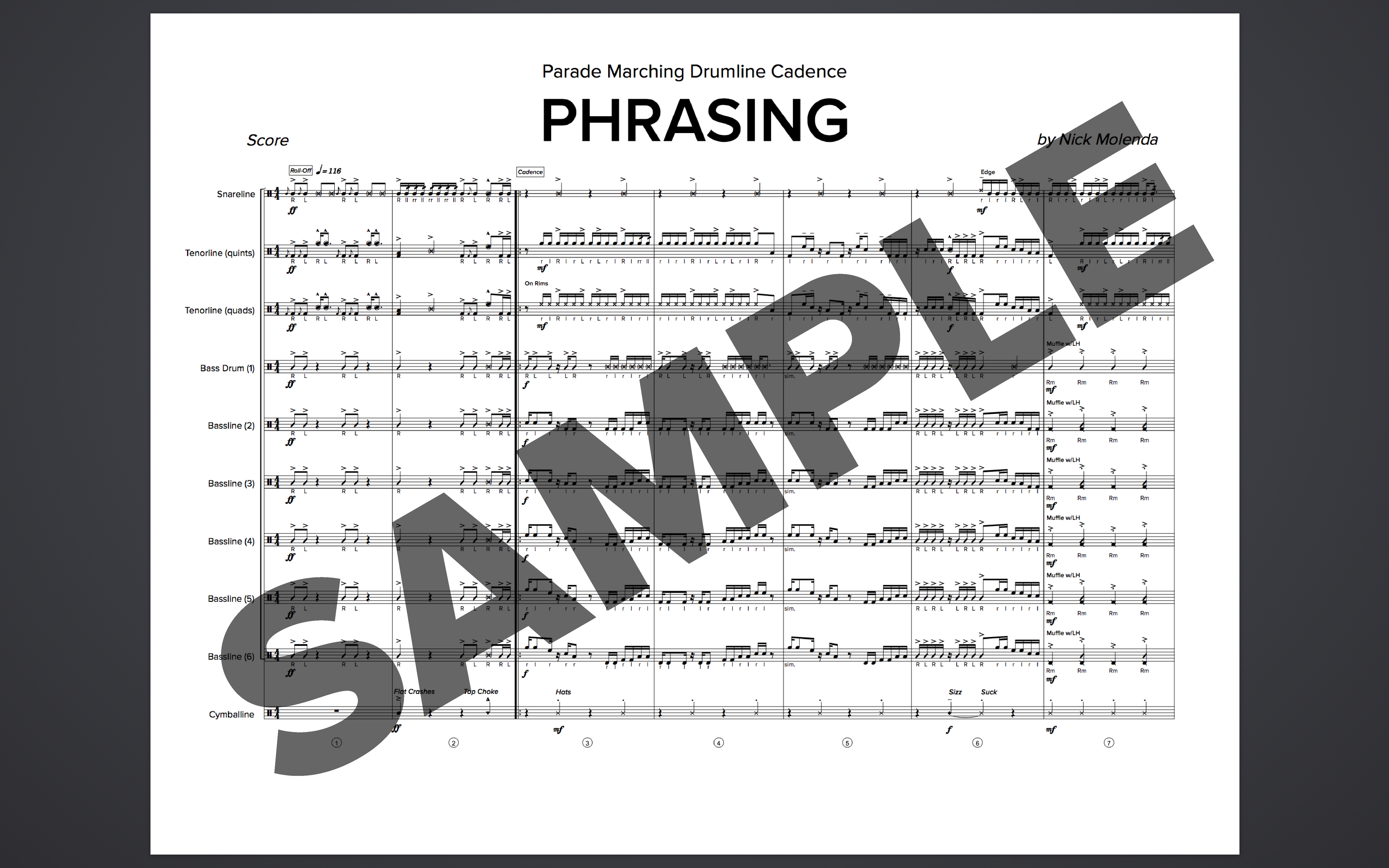 Phrasing Cadence - Score Sample